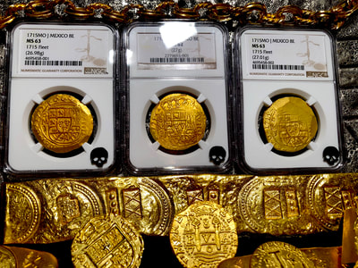 Mexico 1715 8 Escudos "1715 Plate Fleet Shipwreck" NGC 63 10