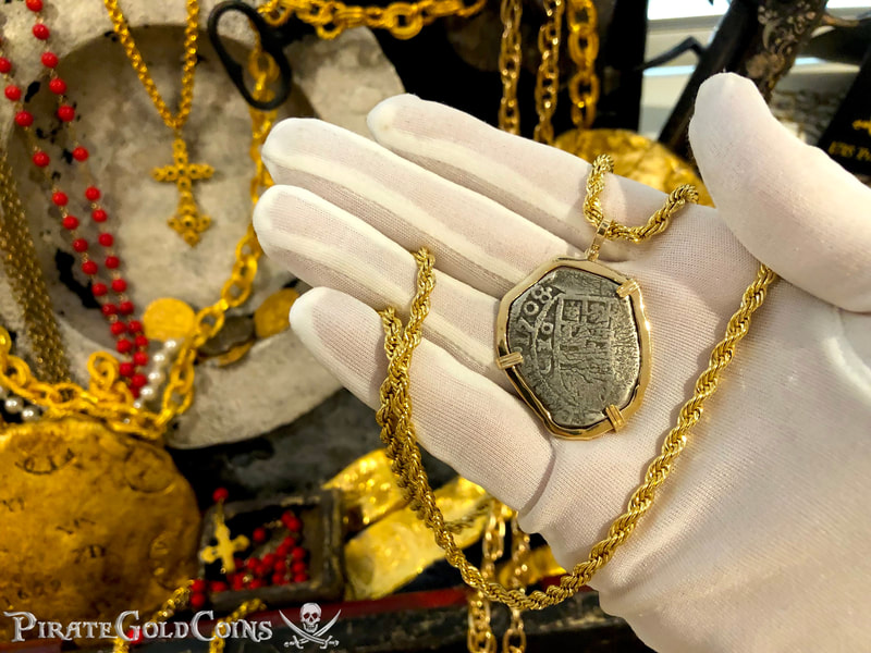 Mexico 4 Reales 1708 "Full 4 Digit Date" 18kt Gold Bezel 6