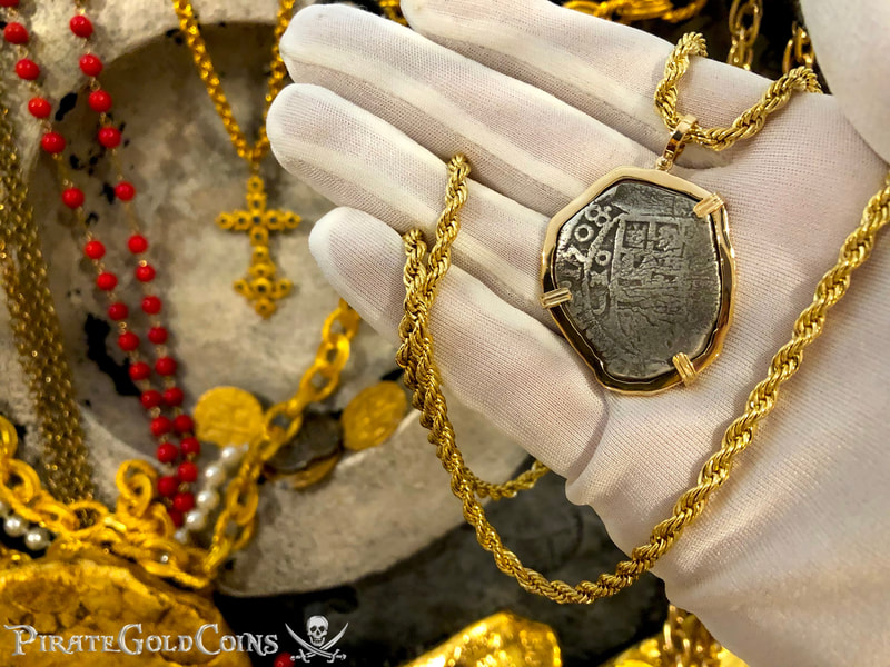 Mexico 4 Reales 1708 "Full 4 Digit Date" 18kt Gold Bezel 9