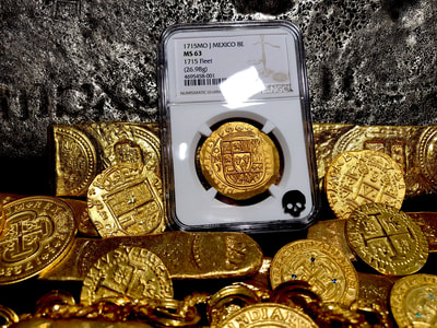 Mexico 1715 8 Escudos "1715 Plate Fleet Shipwreck" NGC 63 5