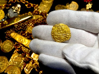 Spain 2 Escudos 1598 "Dated" RAW Pirate Gold Coins Jewelry Treasures 2