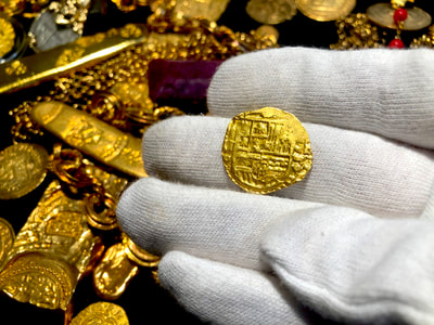 Spain 2 Escudos 1598 "Dated" RAW Pirate Gold Coins Jewelry Treasures 5