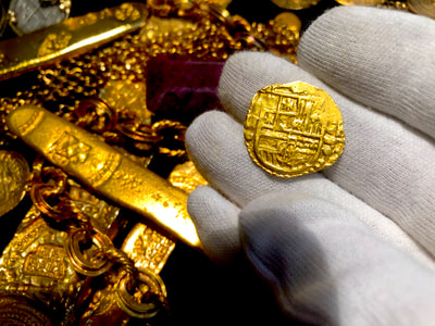 Spain 2 Escudos 1598 "Dated" RAW Pirate Gold Coins Jewelry Treasures 7