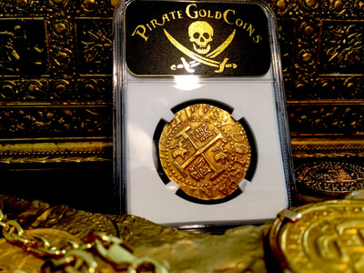 Peru  8 Escudos  1708  "1715 Plate Fleet"  NGC 61 14