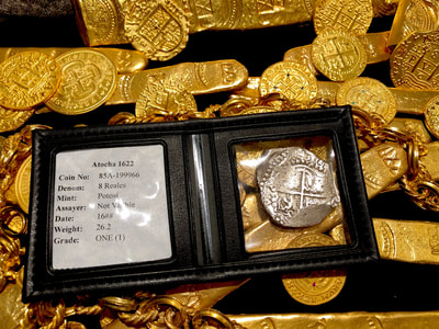 Atocha 8 Reales 1622 "Mel Fisher COA" Grade 1 Pirate Gold Coins Shipwreck 2