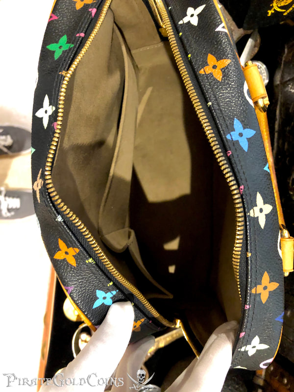 Louis Vuitton Takashi Murakami Trouville Hand Bag Black Monogram Purse 6