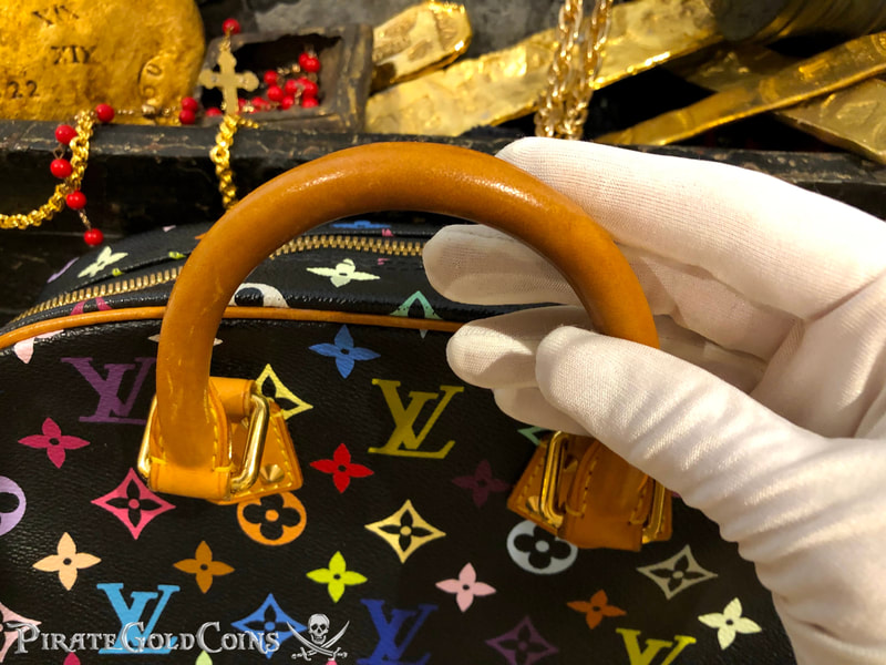 Louis Vuitton Takashi Murakami Trouville Hand Bag Black Monogram Purse 10