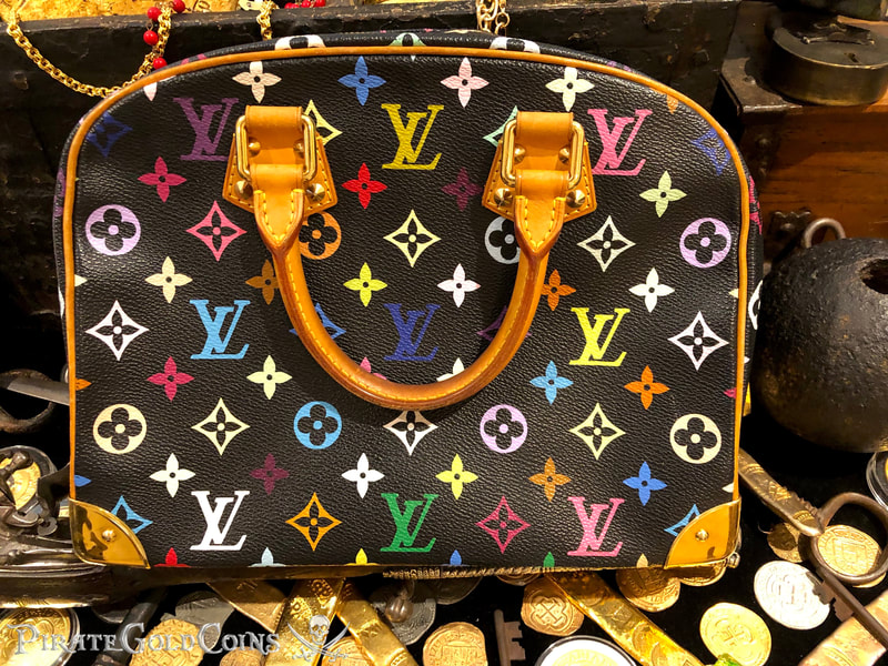 Louis Vuitton Takashi Murakami Trouville Hand Bag Black Monogram Purse 4