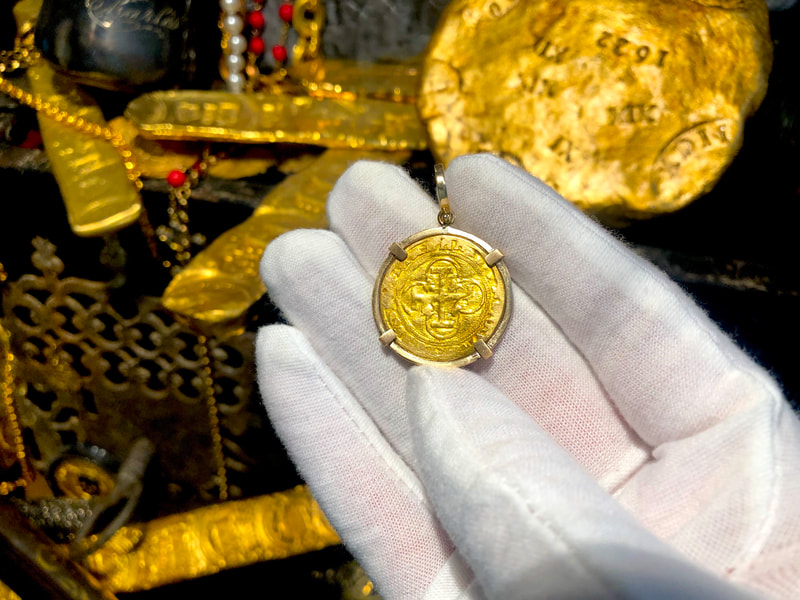 Spain 1 Escudo 1516-56 Treasure Pendant 4