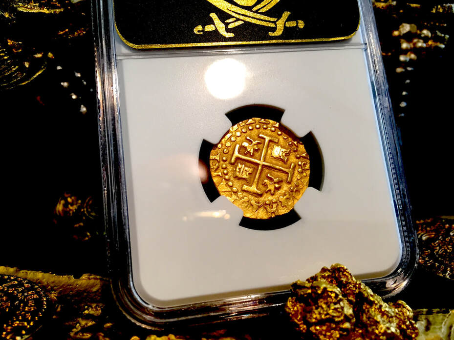 Peru  2 Escudos  1711  "1715 Plate Fleet Shipwreck"  NGC 62