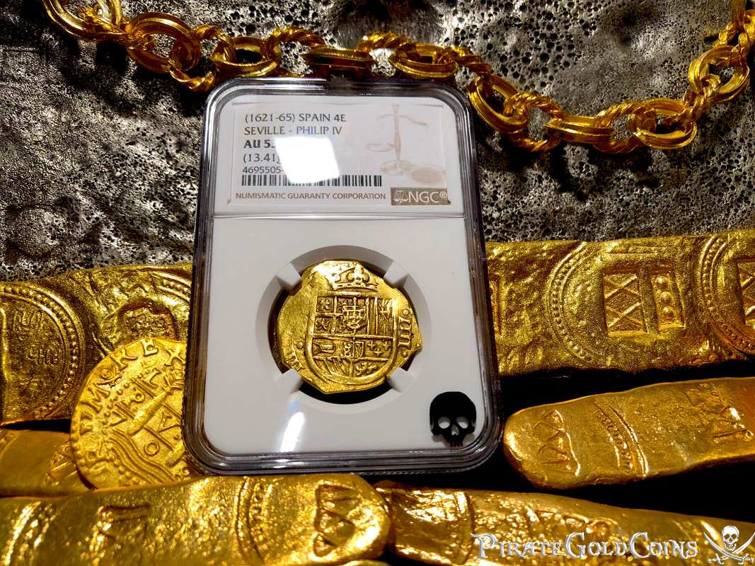 Spain 4 Escudos 1556-98 Raw Perfect for Necklace Pendant Pirate Gold Coins