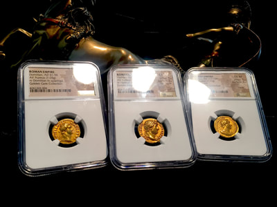 Roman Empire  "Domitian"  Aureus  NGC  XF★ 5x5 14