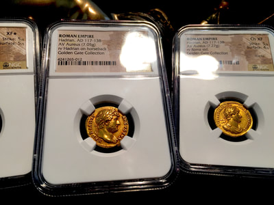 Roman Empire "Hadrian" Exceptional Piece NGC Ch XF 5X5 Fine Style 14