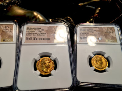 Roman Empire "Hadrian" Exceptional Piece NGC Ch XF 5X5 Fine Style 15