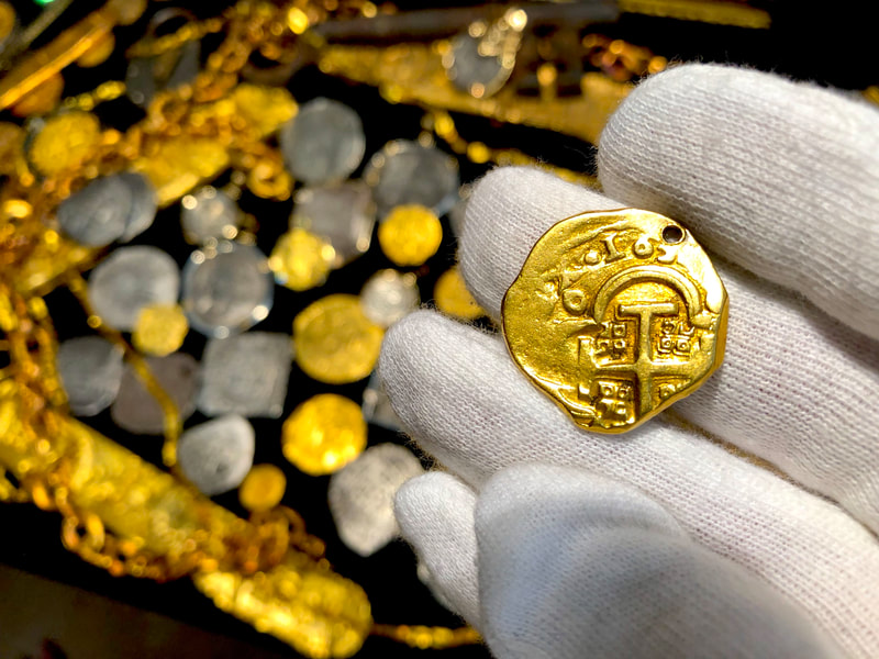 Spain 4 Escudos 1630 "Dated" with Hole Pirate Gold Coins Treasure Jewelry 4