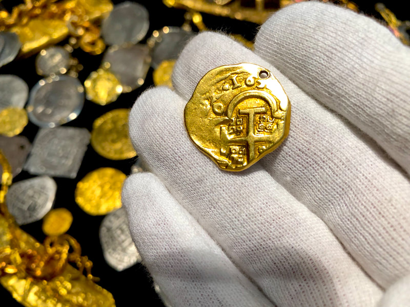 Spain 4 Escudos 1630 "Dated" with Hole Pirate Gold Coins Treasure Jewelry 10