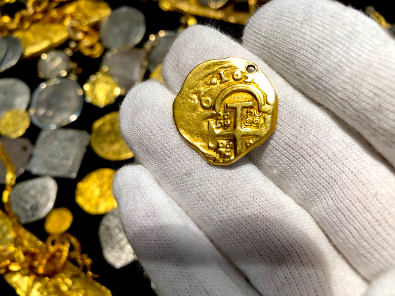 Spain 4 Escudos 1630 "Dated" with Hole Pirate Gold Coins Treasure Jewelry 7