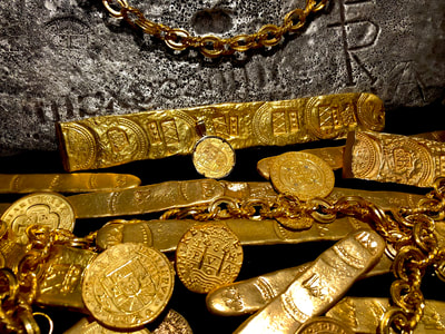 Spain 2 Escudos 1556-98 "Crystal Bezel" Pirate Gold Coins Jewelry Treasures 6