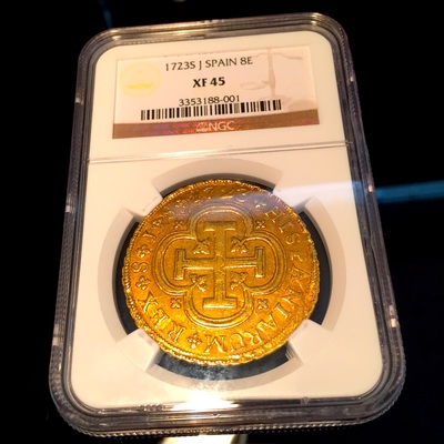 Spain 8 Escudos 1723 NGC 45 Finest and Only Known 4