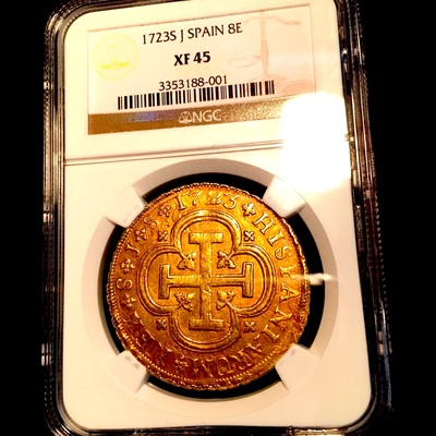 Spain 8 Escudos 1723 NGC 45 Finest and Only Known 7