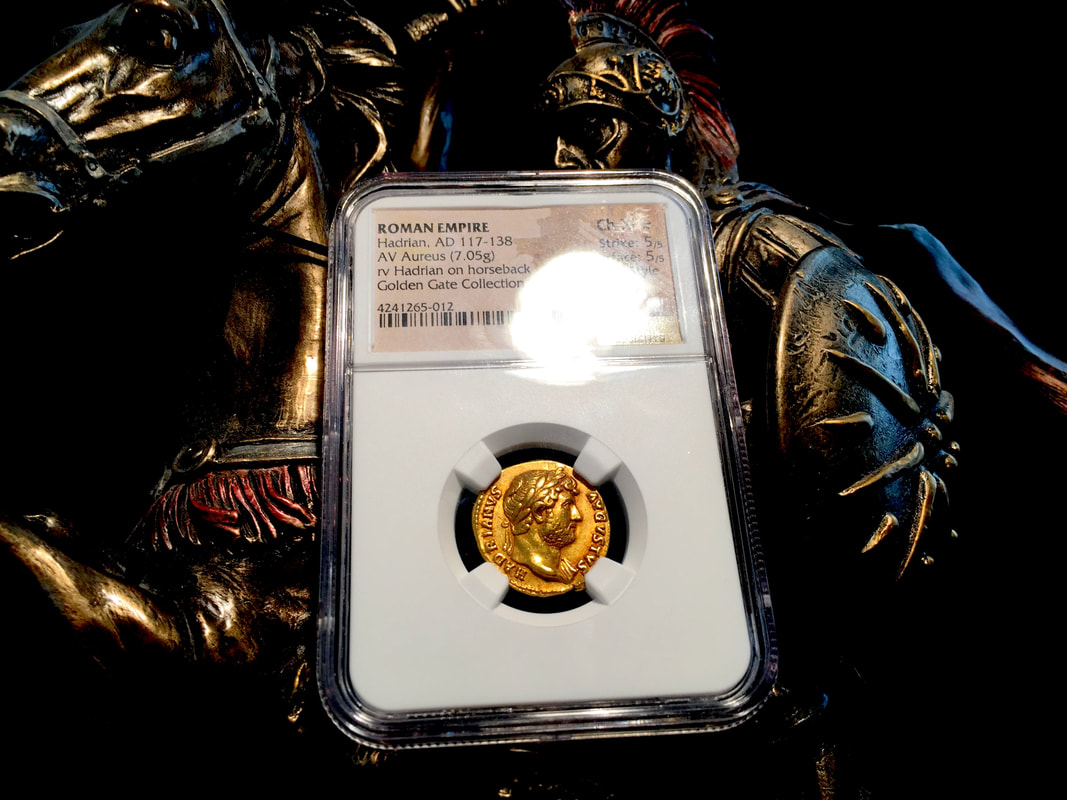 Roman Empire "Hadrian" Exceptional Piece NGC Ch XF 5X5 Fine Style