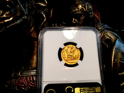 Roman Empire  "Hadrian"  117-138AD  Aureus Rv Roma  NGC Ch XF 5x4 10