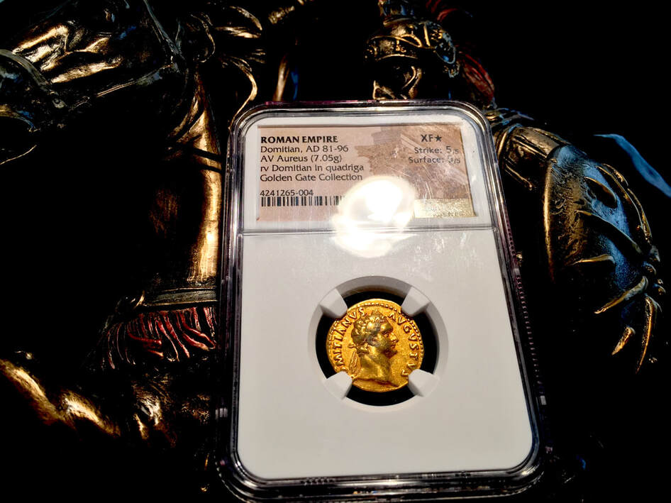 Roman Empire "Domitian" Aureus NGC XF★ 5x5