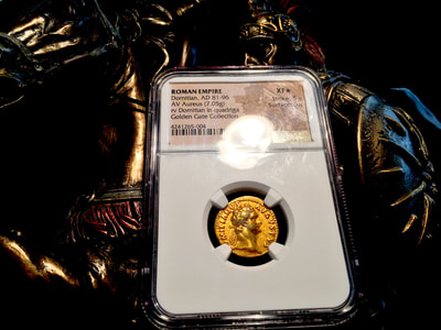 Roman Empire  "Domitian"  Aureus  NGC  XF★ 5x5 5