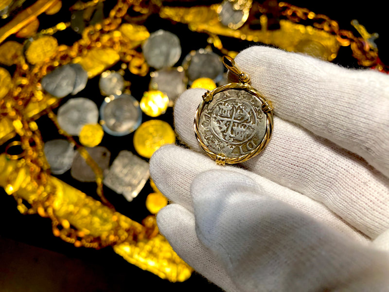 Mexico 1/2 Real 14kt Twisted Gold Bezel Pendant Pirate Treasure Jewelry 3