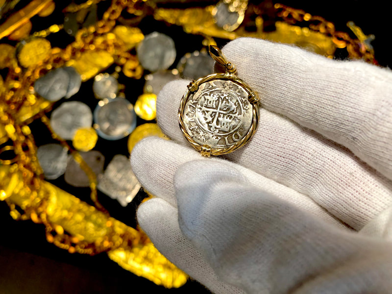 Mexico 1/2 Real 14kt Twisted Gold Bezel Pendant Pirate Treasure Jewelry 4