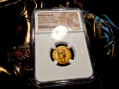 Roman Empire  "Domitian"  Aureus  NGC  XF★ 5x5 3