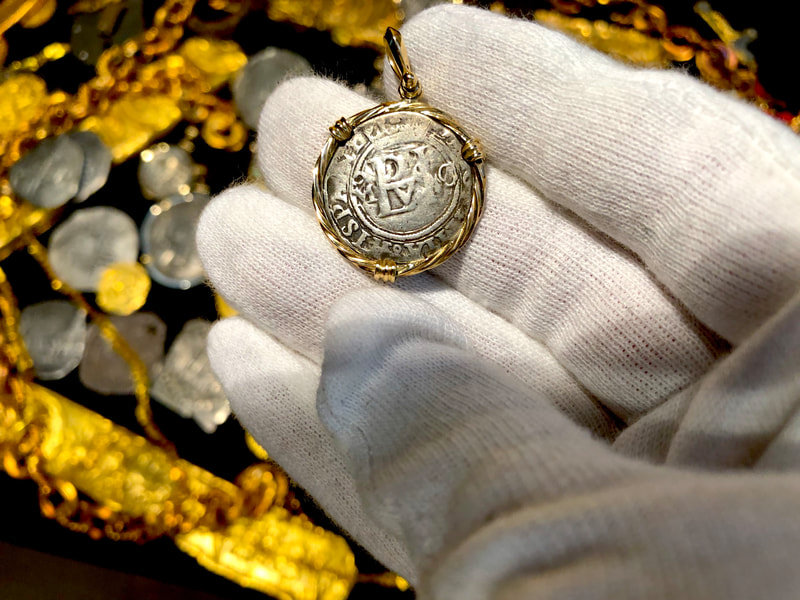 Mexico 1/2 Real 14kt Twisted Gold Bezel Pendant Pirate Treasure Jewelry 7