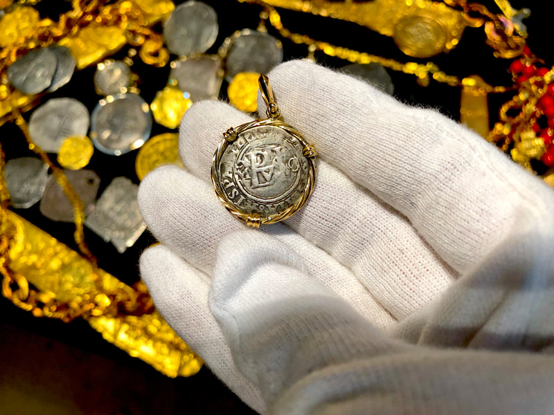 Mexico 1/2 Real 14kt Twisted Gold Bezel Pendant Pirate Treasure Jewelry 8