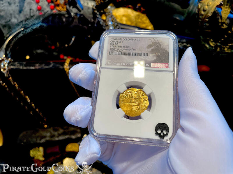 Colombia 2 Escudos 1667-93 "From 1715 Fleet Shipwreck" NGC 62 4