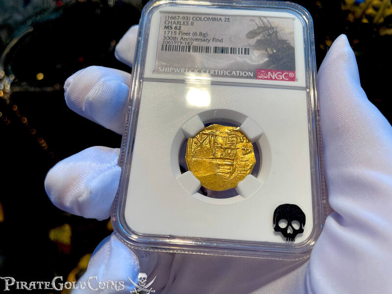 Colombia 2 Escudos 1667-93 "From 1715 Fleet Shipwreck" NGC 62 5