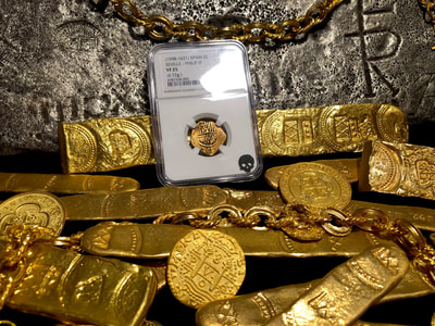 Spain 2 Escudos 1598-1621 NGC 25 Pirate Gold Coins Treasure 3