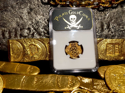 Spain 2 Escudos 1598-1621 NGC 25 Pirate Gold Coins Treasure 5