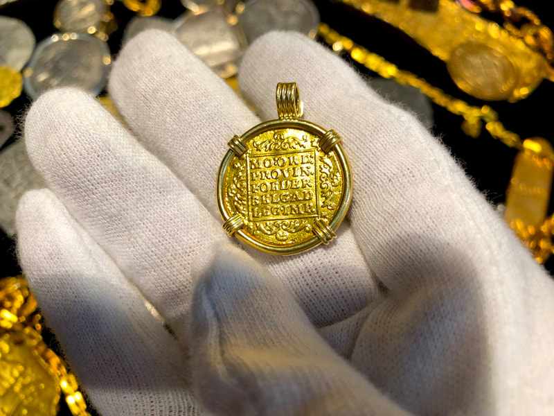 Netherland 1802 Ducat Knight Diamond & Emerald Gold Bezel 6