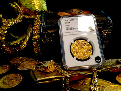 Peru  8 Escudos  1747  "Likely La Luz"  NGC 58 4