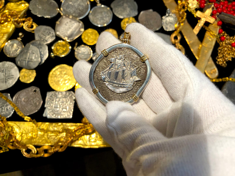 Bolivia 8 Reales 1652 "El Capitana Shipwreck" Pirate Gold Coins Jewelry 10