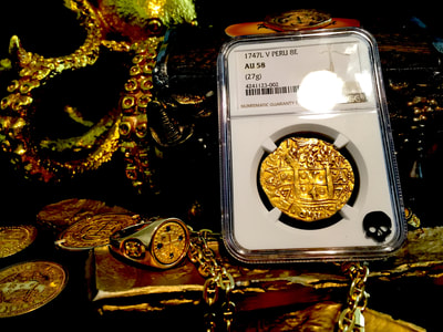 Peru  8 Escudos  1747  "Likely La Luz"  NGC 58 11