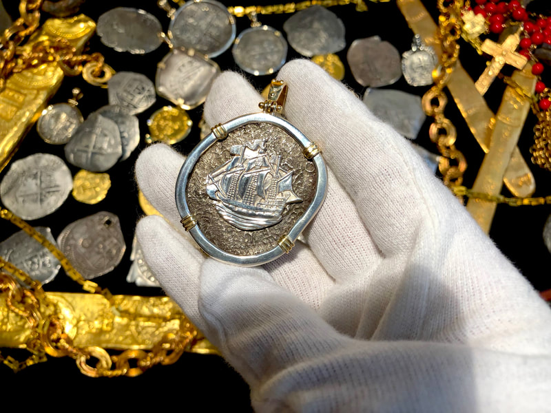 Bolivia 8 Reales 1652 "El Capitana Shipwreck" Pirate Gold Coins Jewelry 12