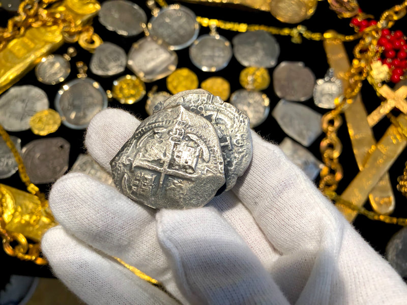 Bolivia Clump of 3 Dated 8 Reales from Consolacion 1681 Shipwreck 2