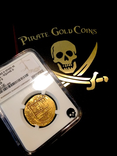 SPAIN GOLD COB 1556-1598 SD 4 ESCUDOS KING PHILIP II DOUBLOON COIN   ~ NGC 45 ~ 2