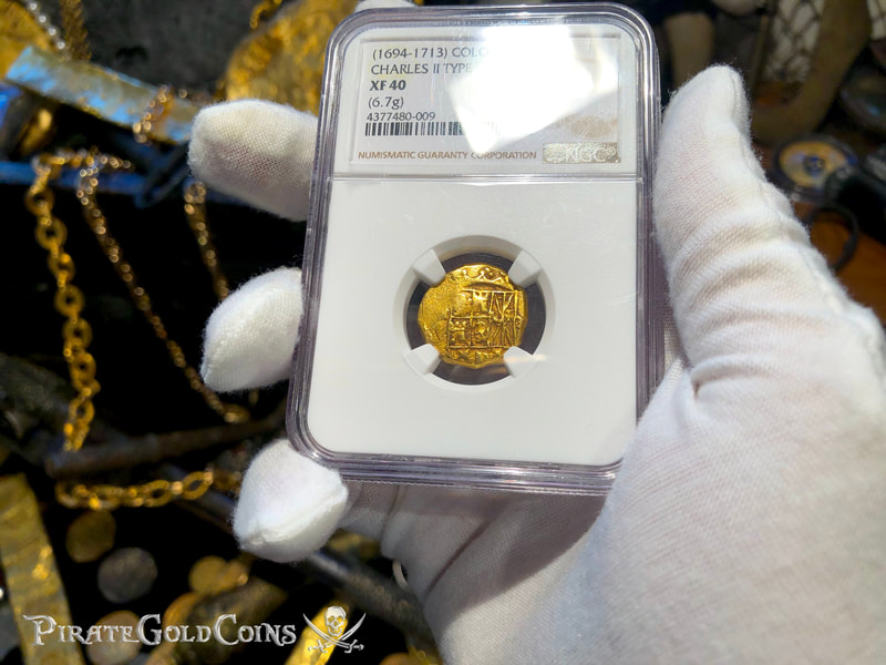 Colombia 2 Escudos 1694-1713 "Charles II" NGC 40 6
