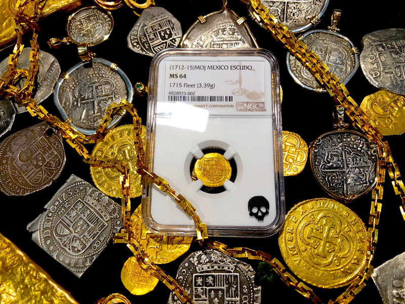 Mexico 1 Escudo 1712-15 "1715 Plate Fleet Shipwreck" NGC 64 2