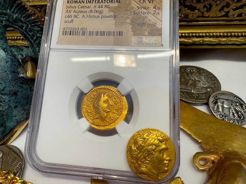 Roman Empire "Julius Caesar" 44AD NGC VF 4x2 5