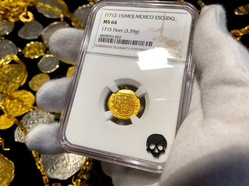Mexico 1 Escudo 1712-15 "1715 Plate Fleet Shipwreck" NGC 64 6