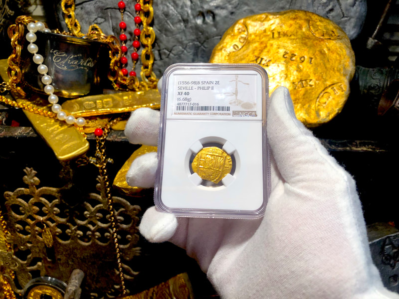 Spain 2 Escudos 1556-98 "Philip II" NGC 40 4