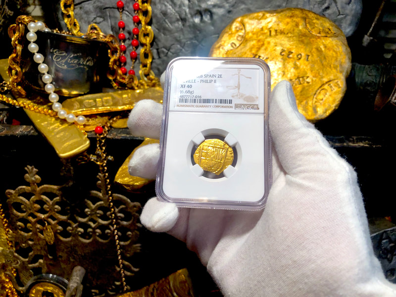 Spain 2 Escudos 1556-98 "Philip II" NGC 40 5